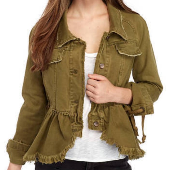 Free People Jackets & Blazers - Free People Willow Peplum Hem Denim Jacket